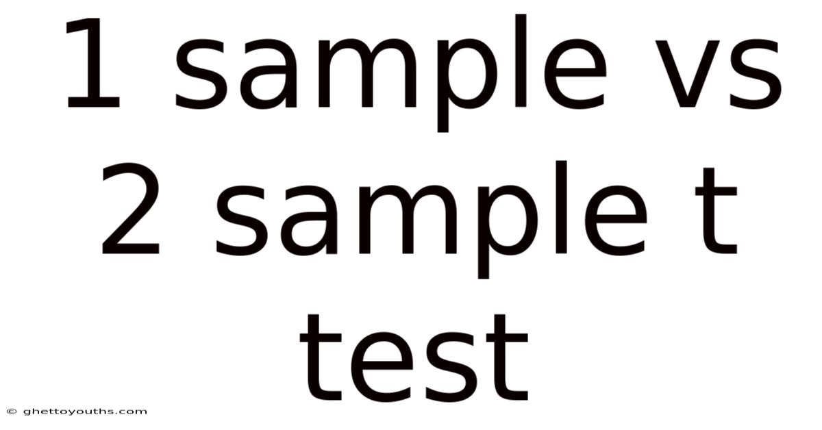 1 Sample Vs 2 Sample T Test