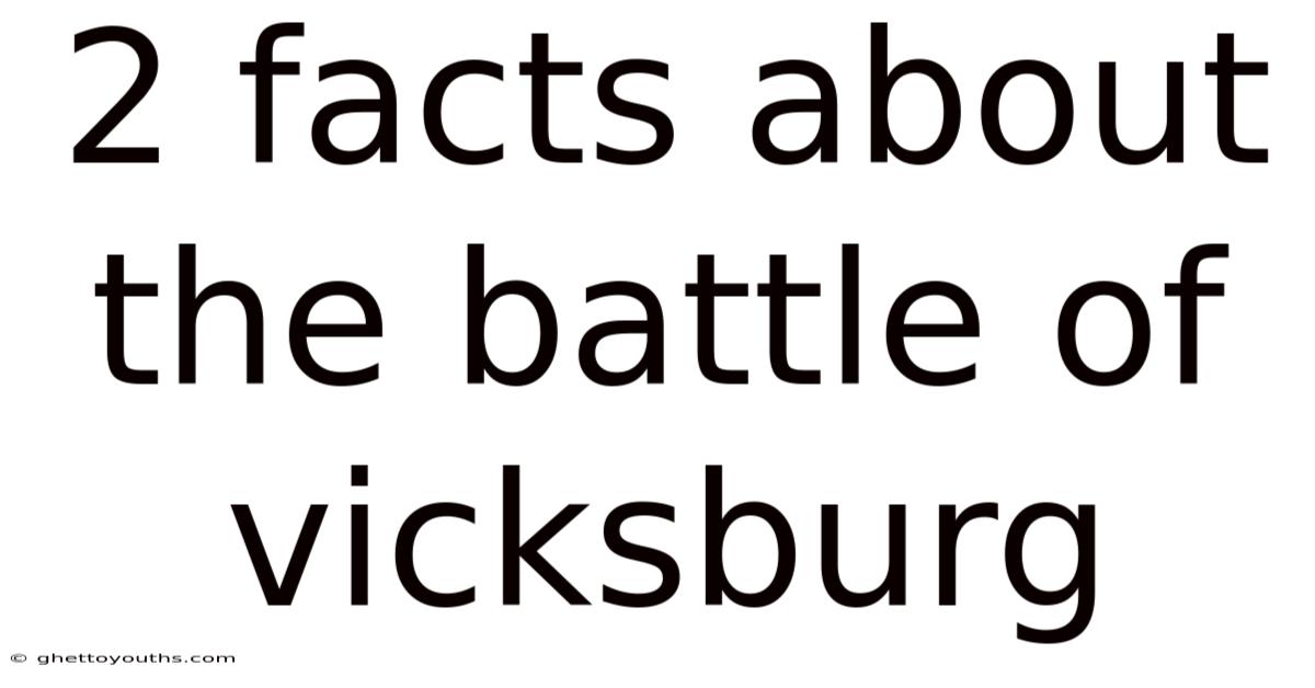 2 Facts About The Battle Of Vicksburg