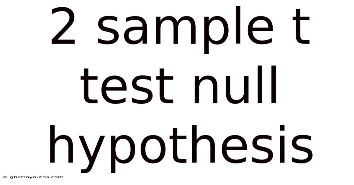 2 Sample T Test Null Hypothesis