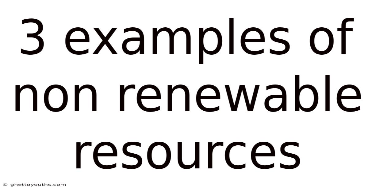 3 Examples Of Non Renewable Resources