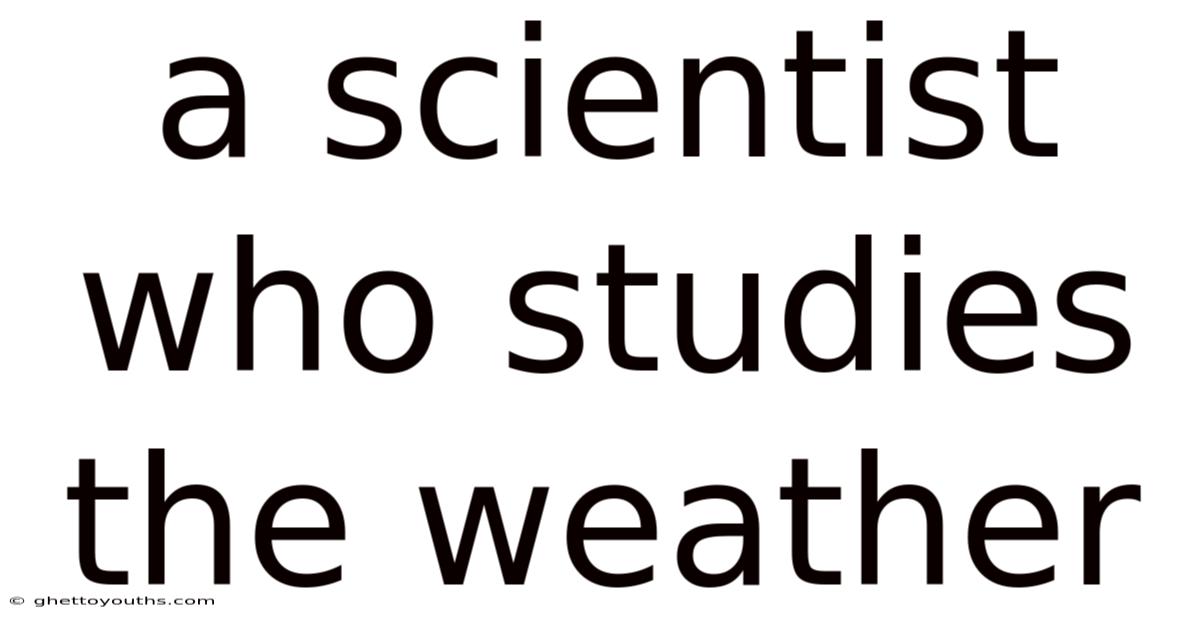 A Scientist Who Studies The Weather