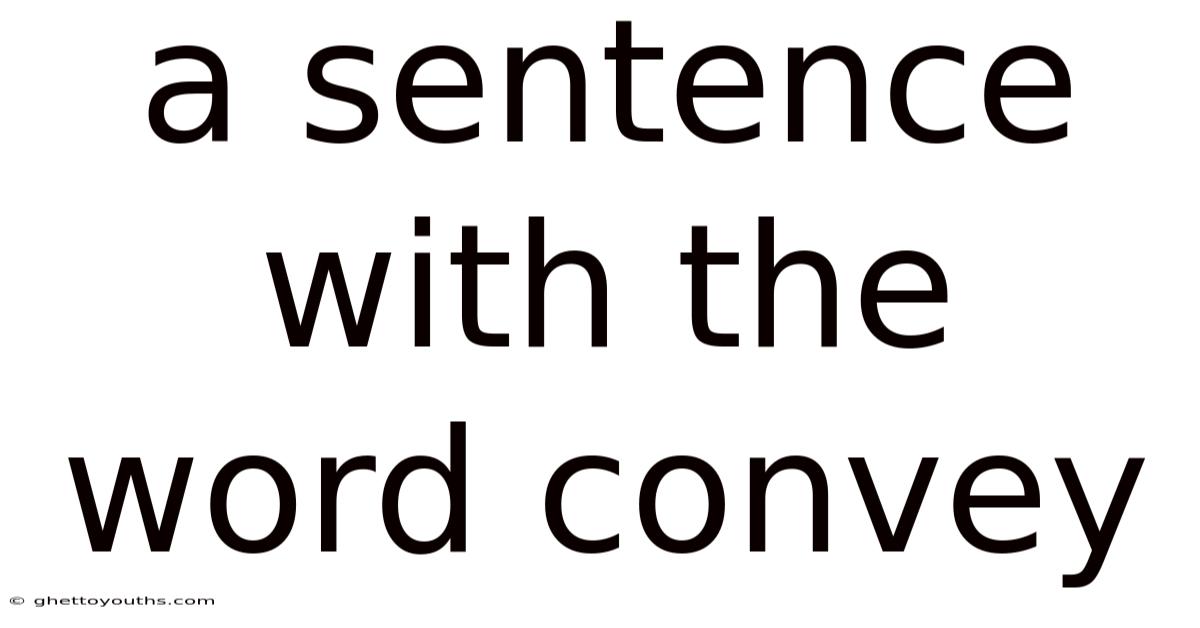 A Sentence With The Word Convey
