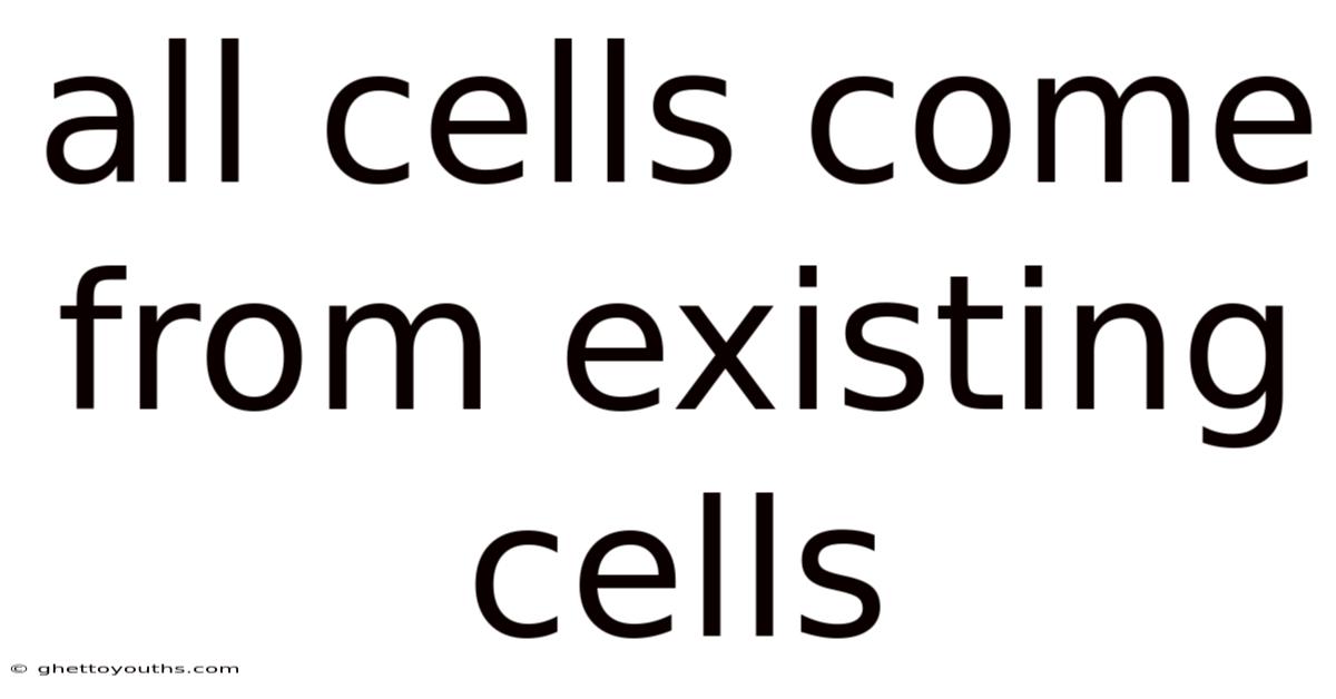 All Cells Come From Existing Cells