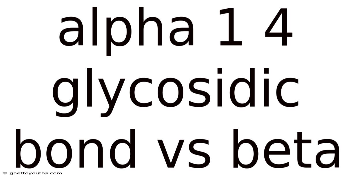 Alpha 1 4 Glycosidic Bond Vs Beta