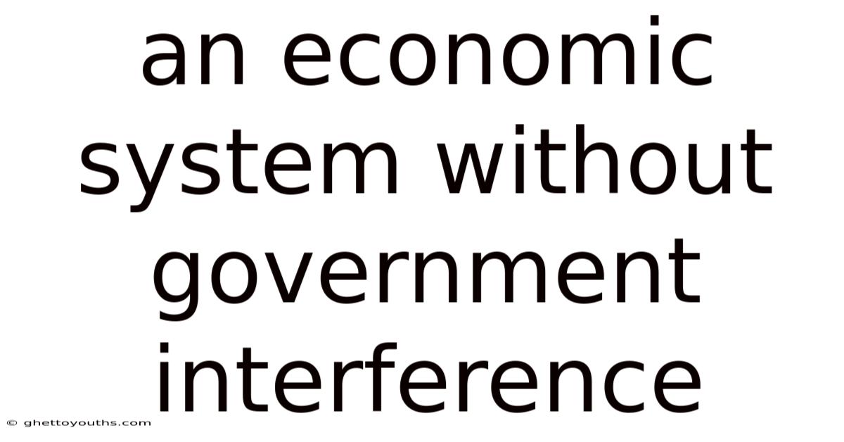 An Economic System Without Government Interference
