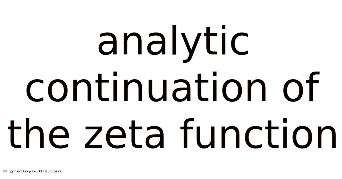 Analytic Continuation Of The Zeta Function