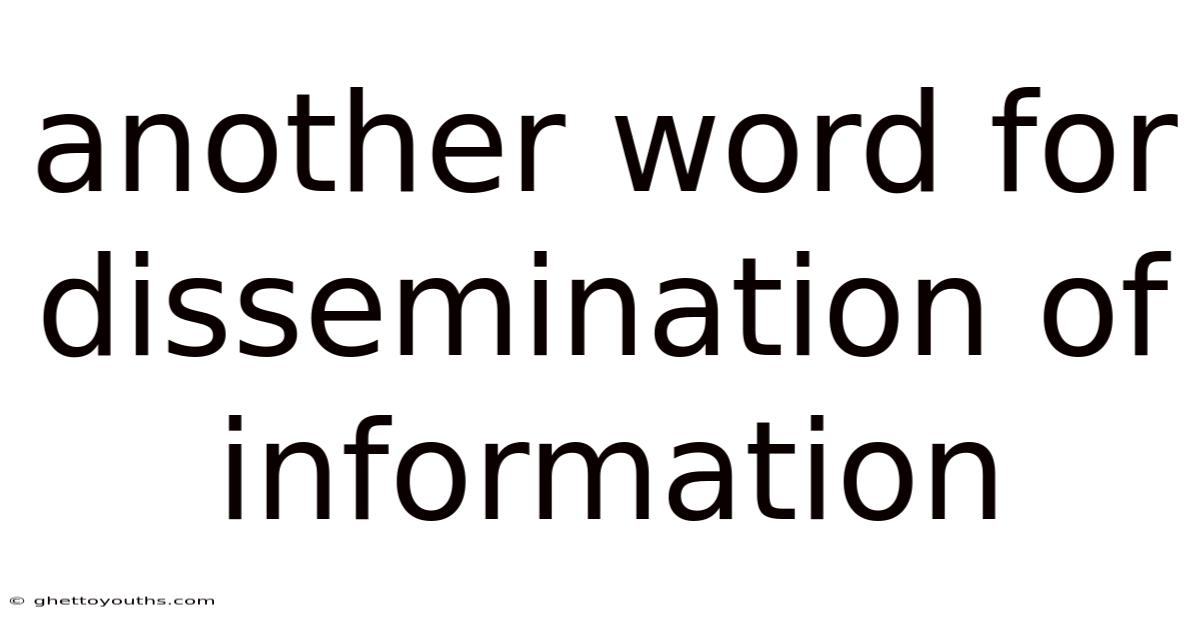 Another Word For Dissemination Of Information
