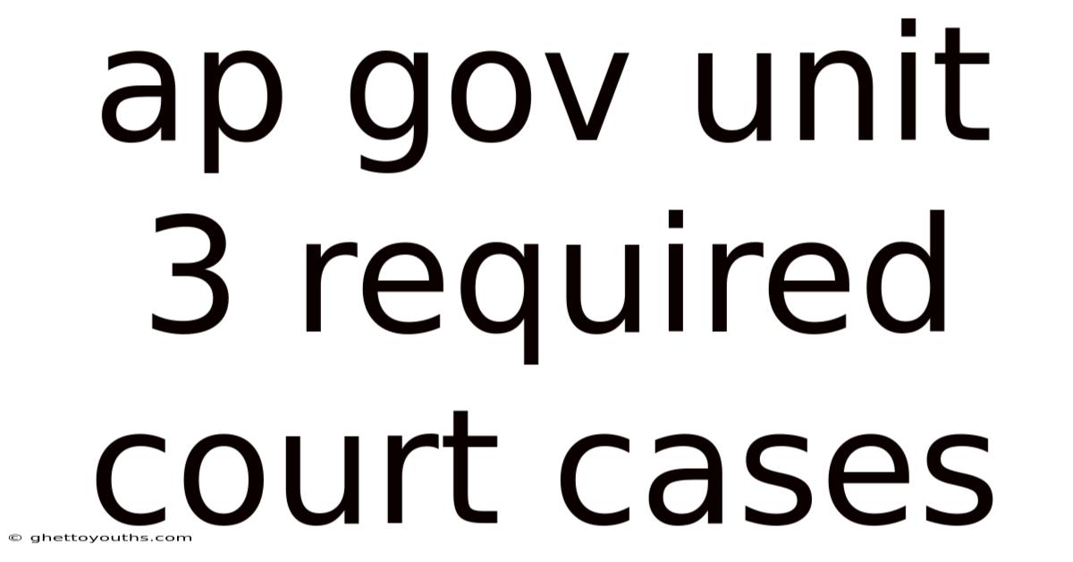 Ap Gov Unit 3 Required Court Cases