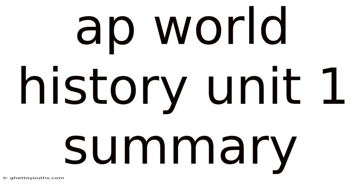 Ap World History Unit 1 Summary