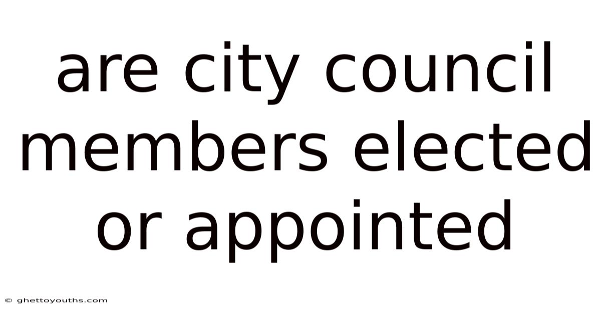Are City Council Members Elected Or Appointed