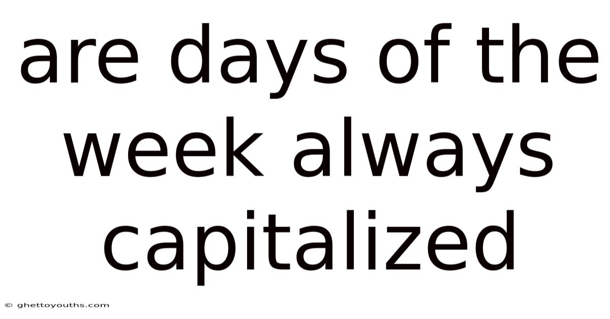 Are Days Of The Week Always Capitalized