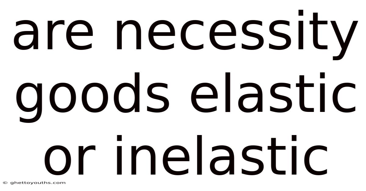 Are Necessity Goods Elastic Or Inelastic
