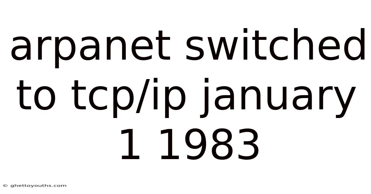 Arpanet Switched To Tcp/ip January 1 1983