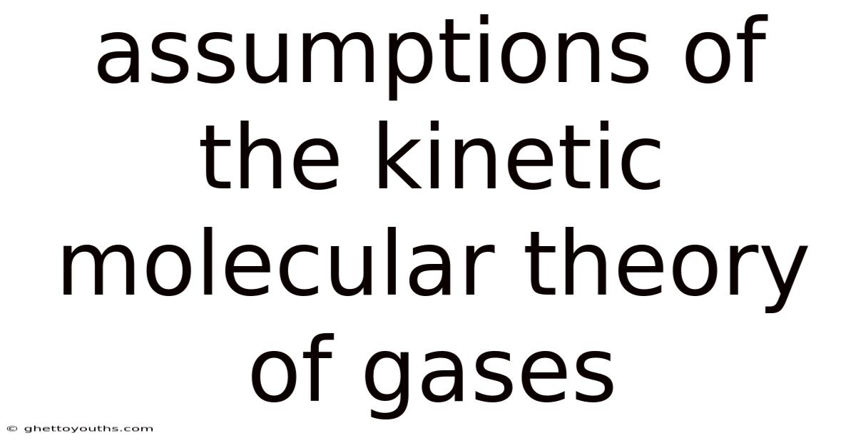 Assumptions Of The Kinetic Molecular Theory Of Gases