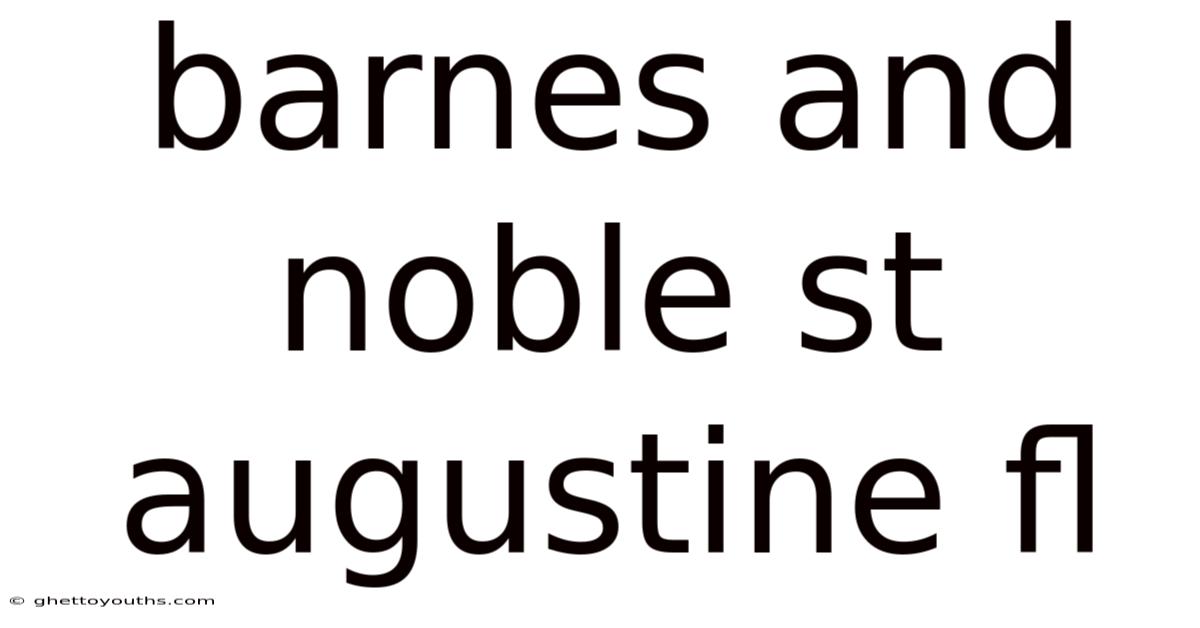 Barnes And Noble St Augustine Fl