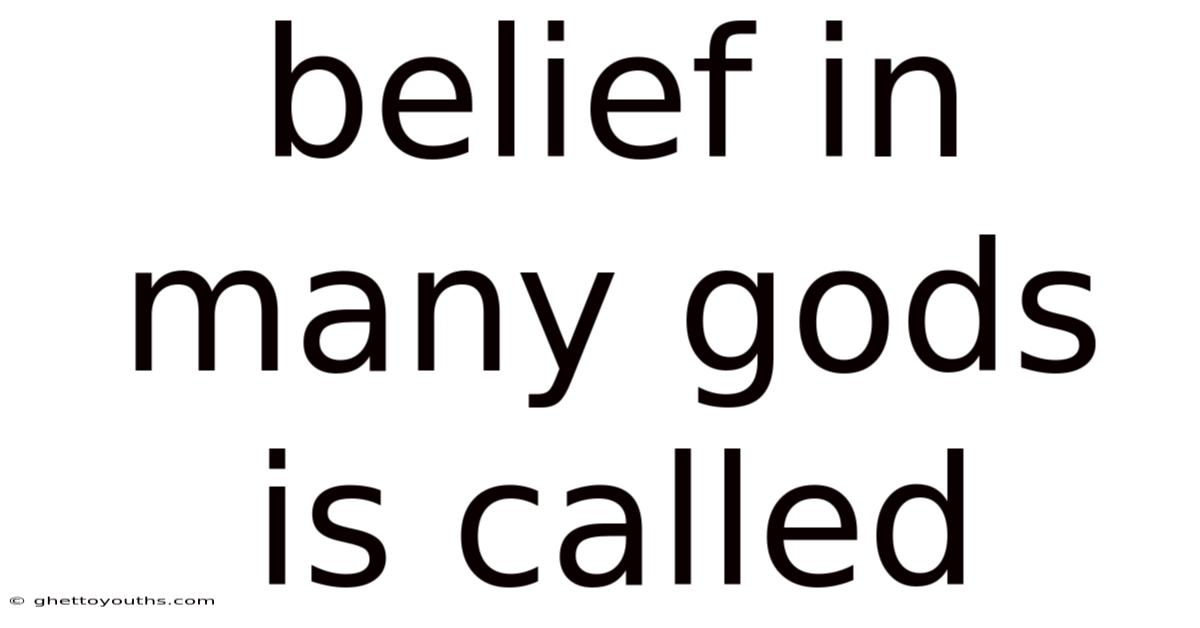 Belief In Many Gods Is Called