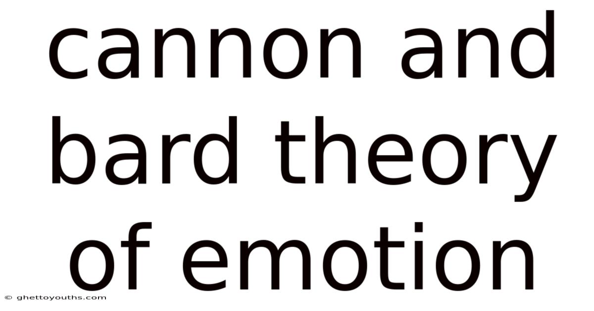 Cannon And Bard Theory Of Emotion