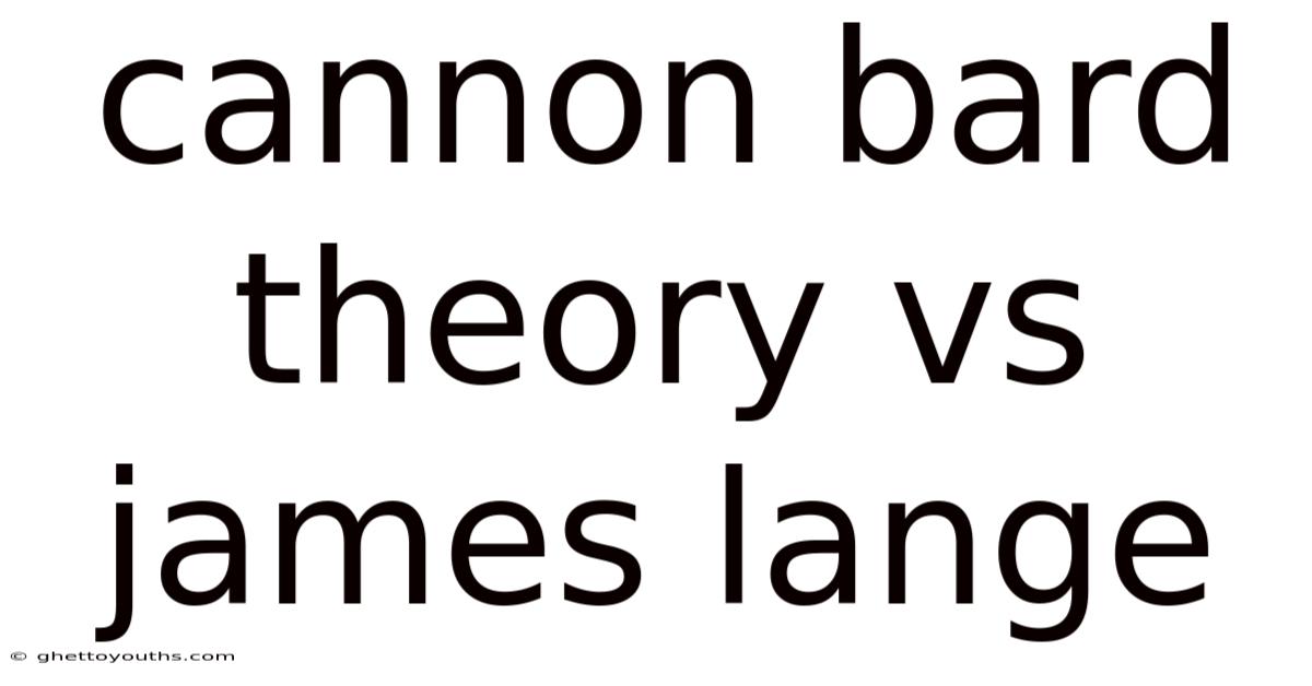 Cannon Bard Theory Vs James Lange