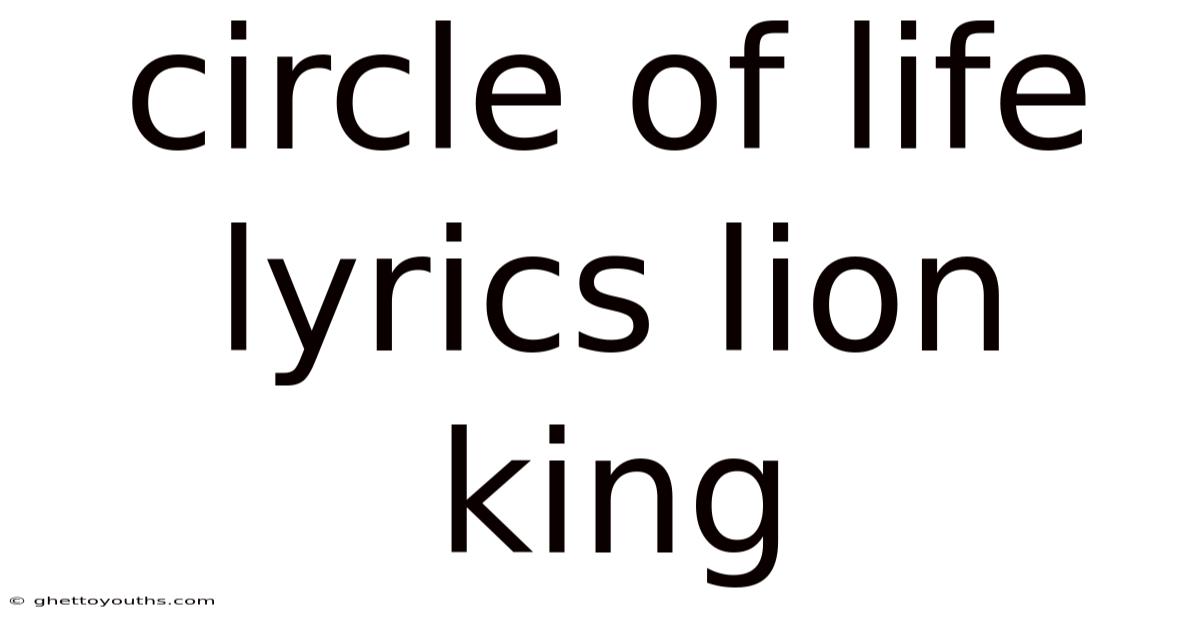 Circle Of Life Lyrics Lion King