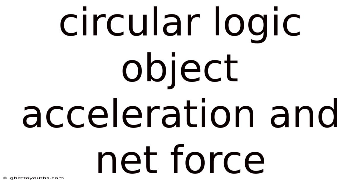 Circular Logic Object Acceleration And Net Force