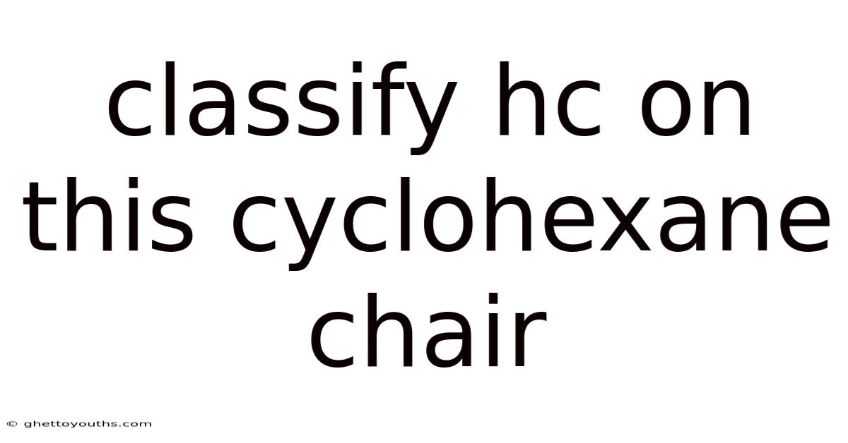 Classify Hc On This Cyclohexane Chair