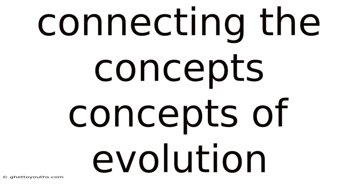 Connecting The Concepts Concepts Of Evolution