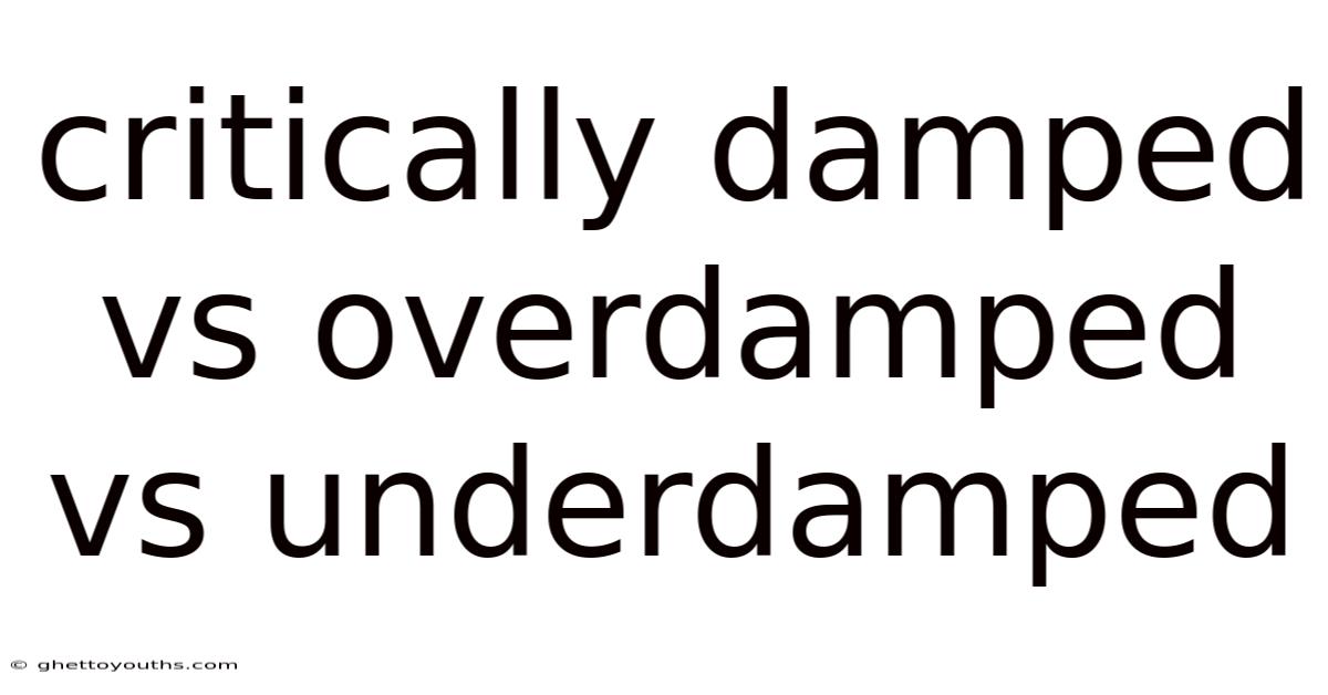 Critically Damped Vs Overdamped Vs Underdamped