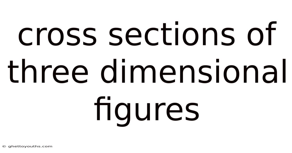 Cross Sections Of Three Dimensional Figures
