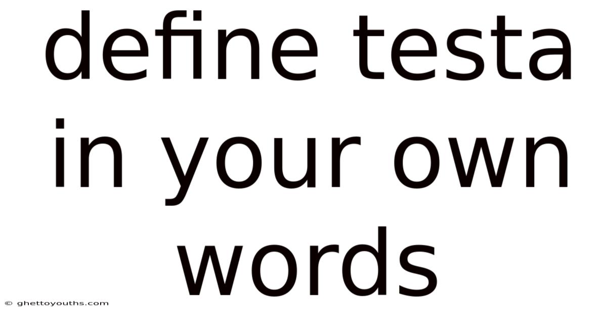 Define Testa In Your Own Words