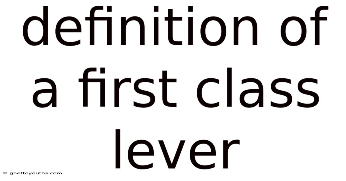 Definition Of A First Class Lever