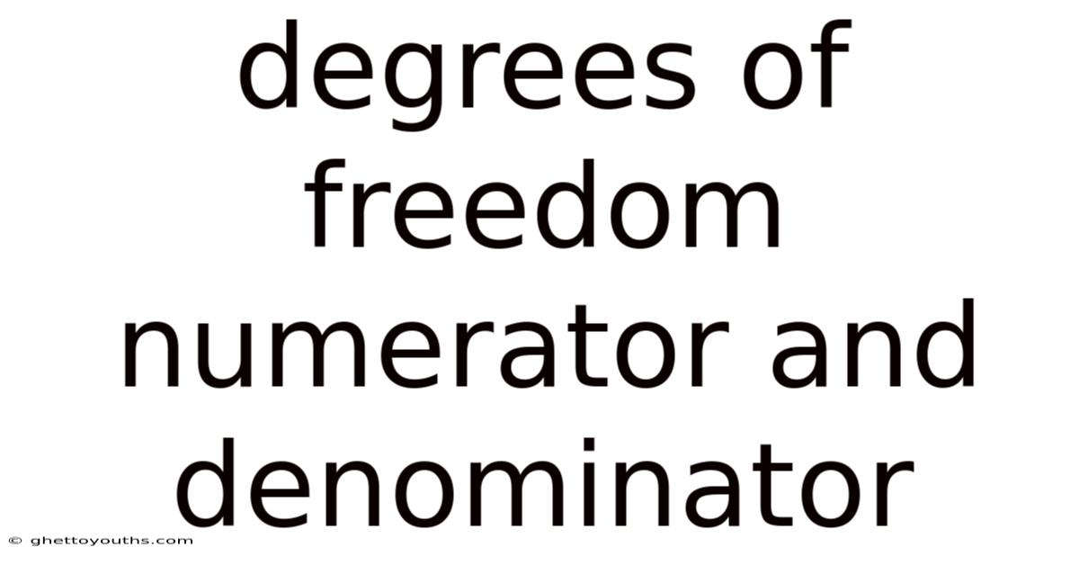 Degrees Of Freedom Numerator And Denominator