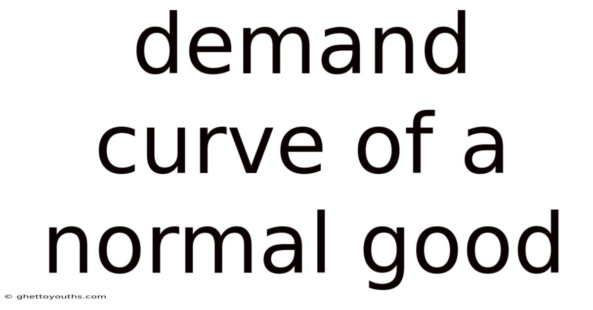 Demand Curve Of A Normal Good