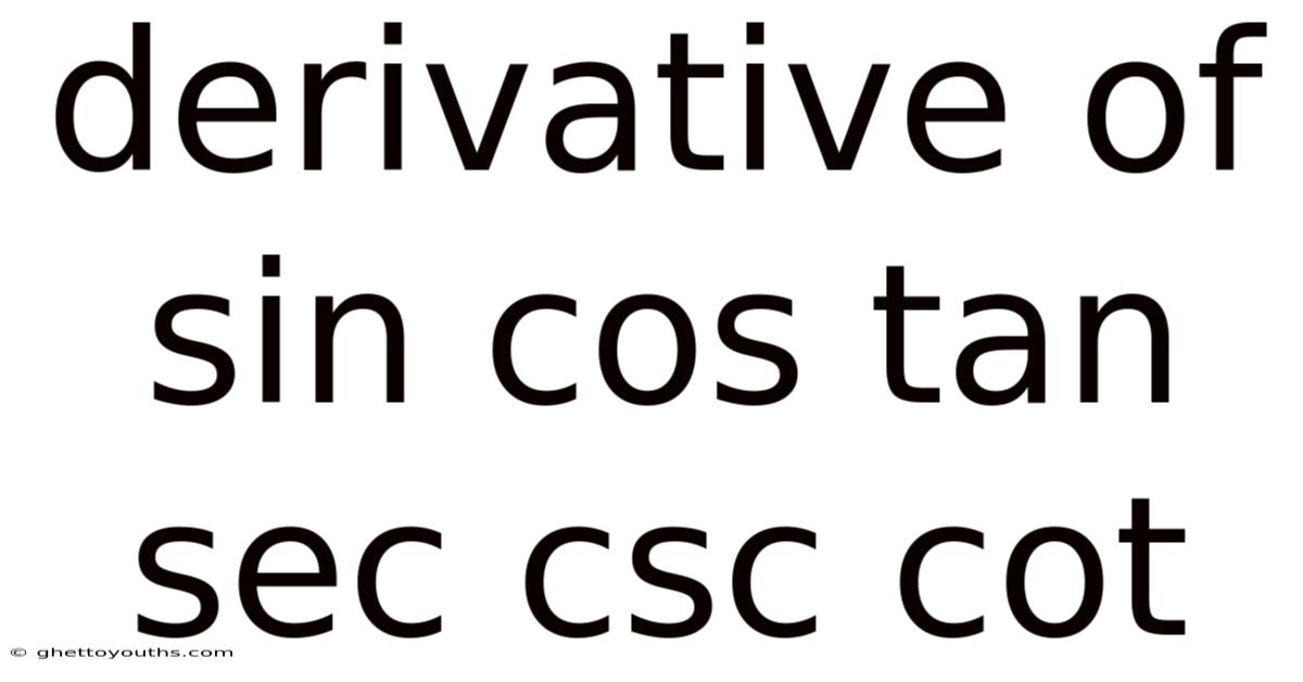 Derivative Of Sin Cos Tan Sec Csc Cot