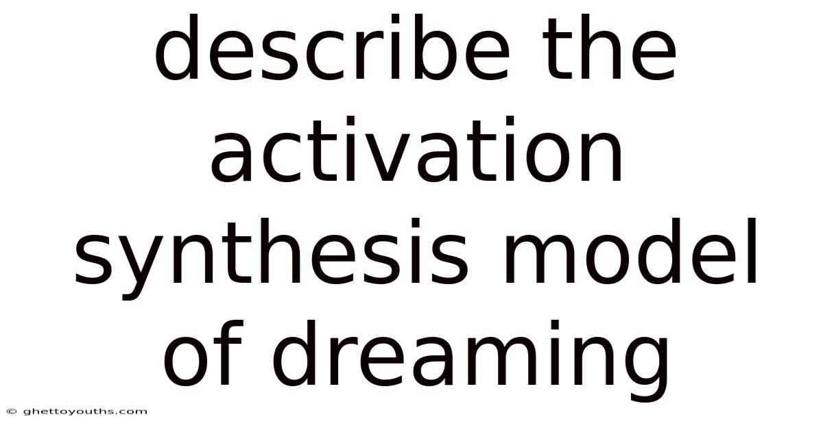 Describe The Activation Synthesis Model Of Dreaming