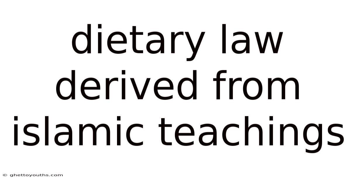 Dietary Law Derived From Islamic Teachings