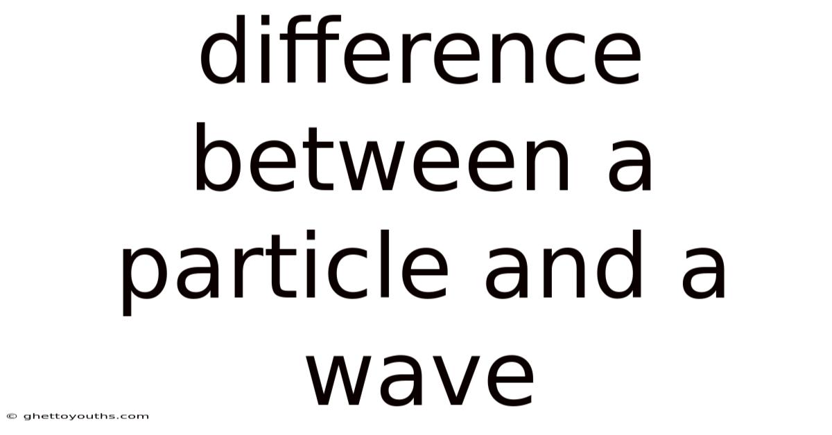 Difference Between A Particle And A Wave