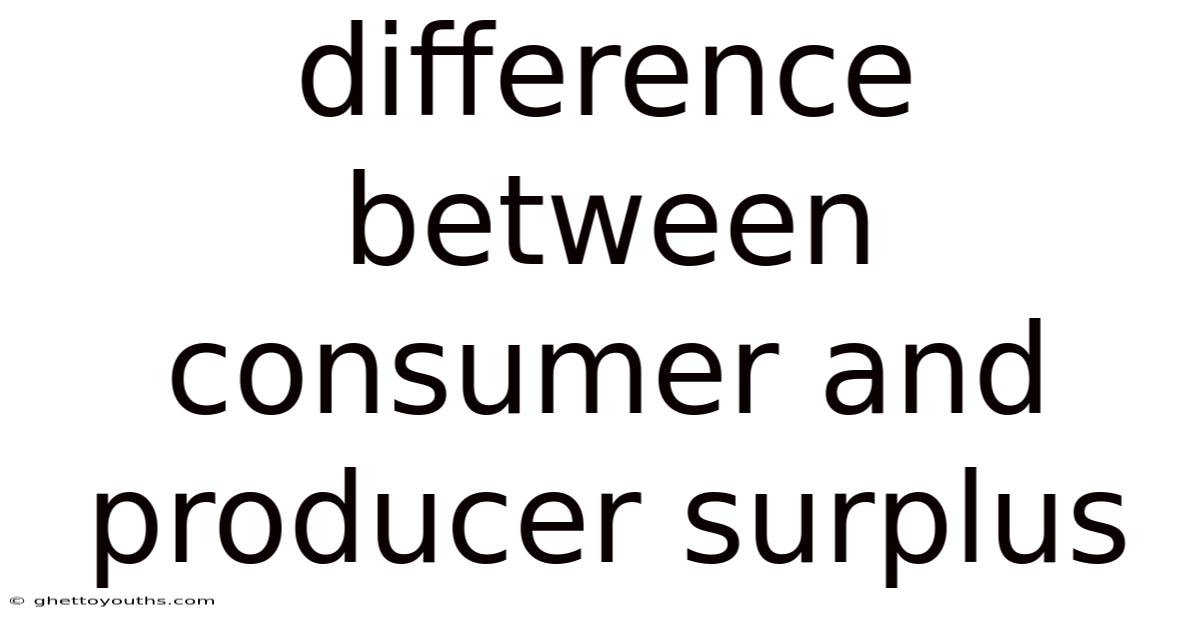 Difference Between Consumer And Producer Surplus