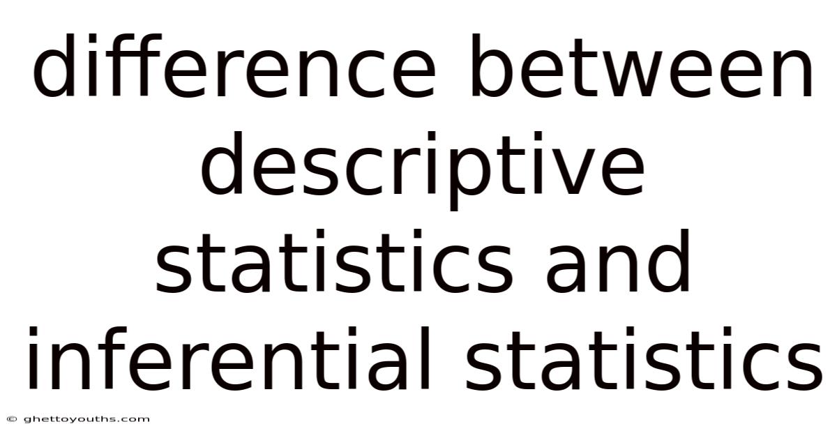 Difference Between Descriptive Statistics And Inferential Statistics