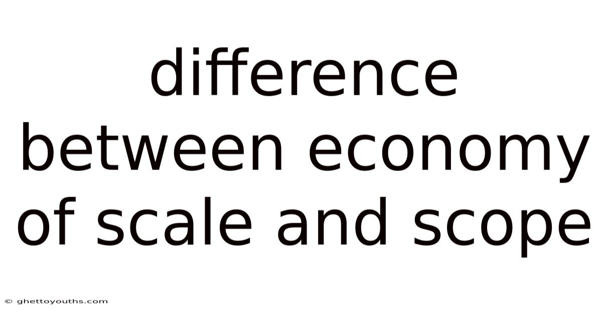 Difference Between Economy Of Scale And Scope