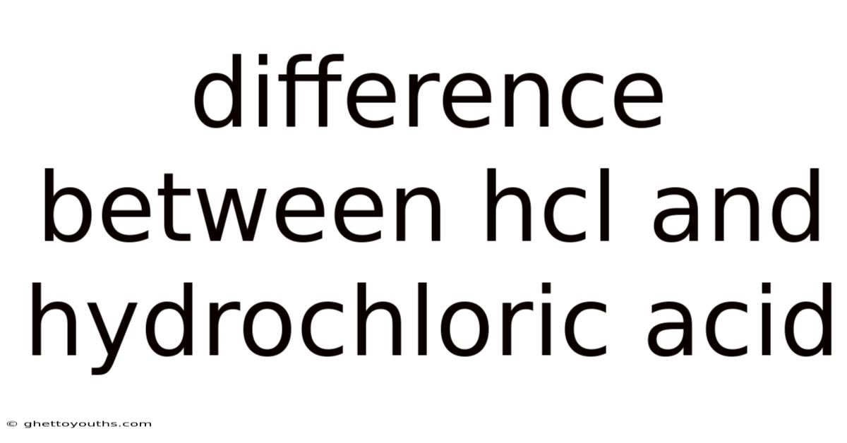 Difference Between Hcl And Hydrochloric Acid
