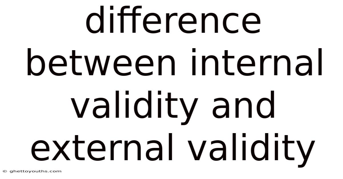 Difference Between Internal Validity And External Validity