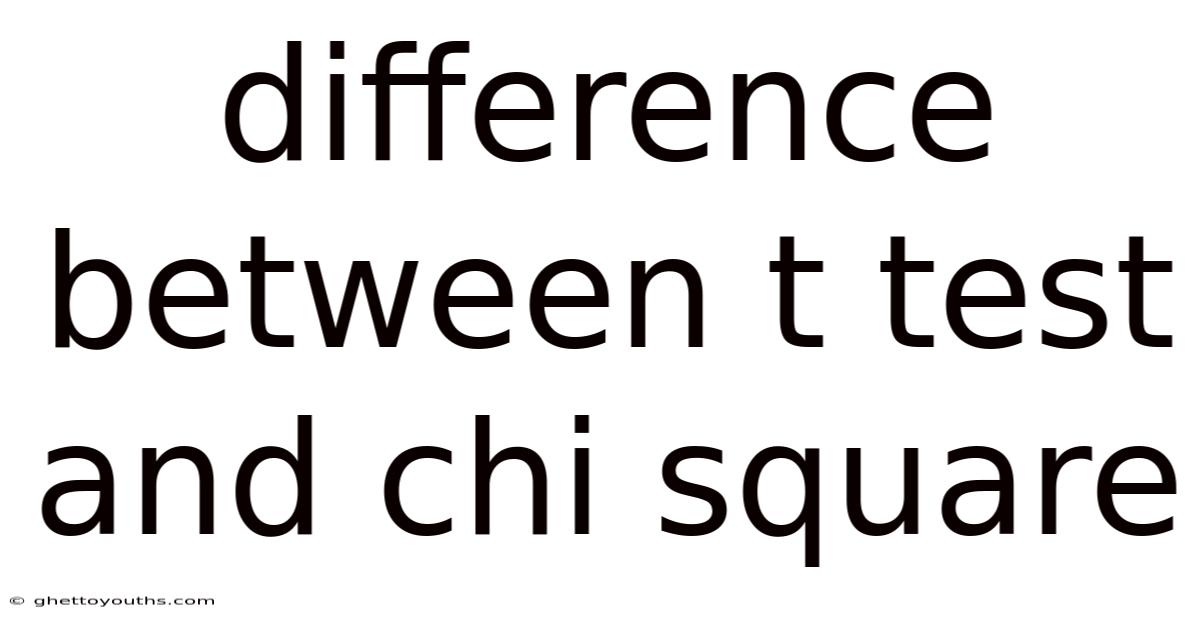 Difference Between T Test And Chi Square