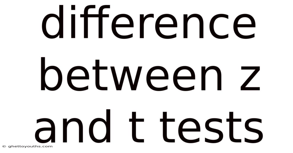 Difference Between Z And T Tests