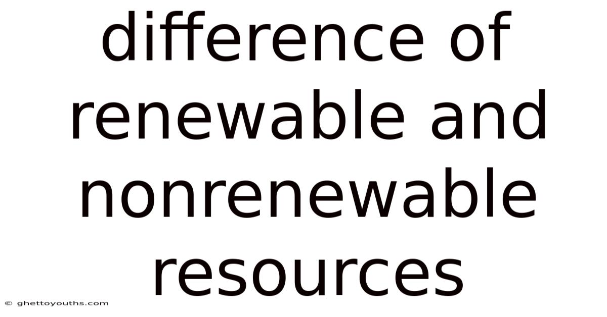 Difference Of Renewable And Nonrenewable Resources