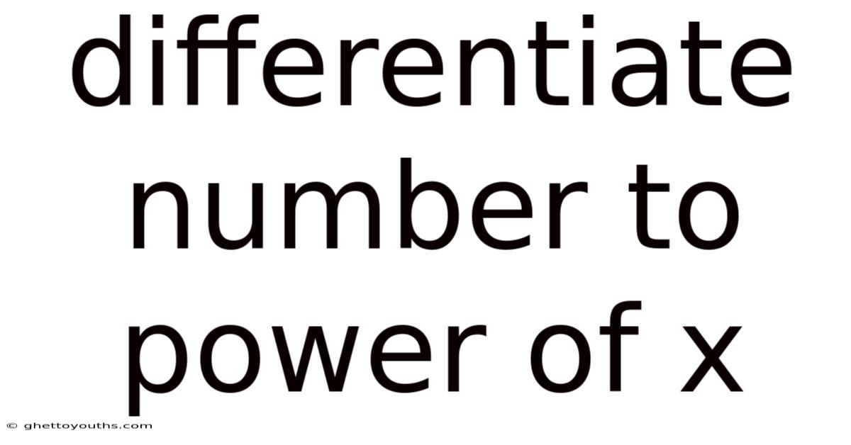 Differentiate Number To Power Of X