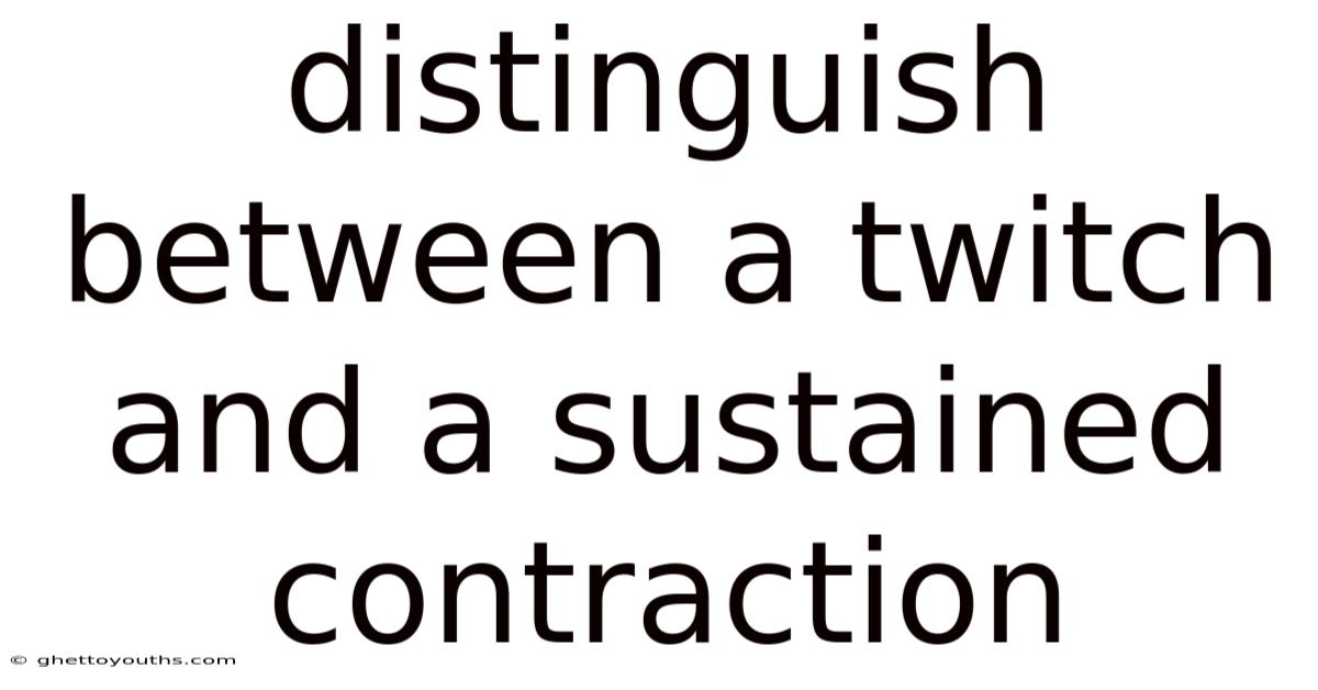 Distinguish Between A Twitch And A Sustained Contraction