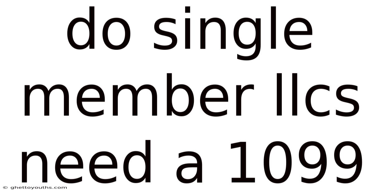 Do Single Member Llcs Need A 1099