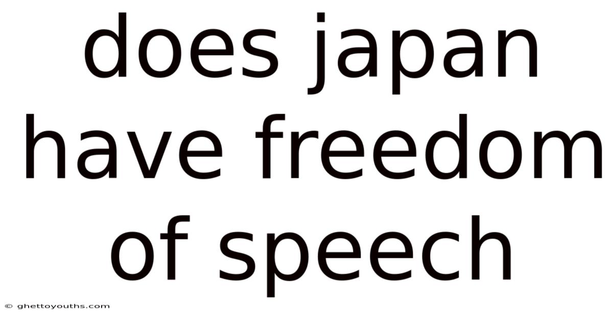 Does Japan Have Freedom Of Speech