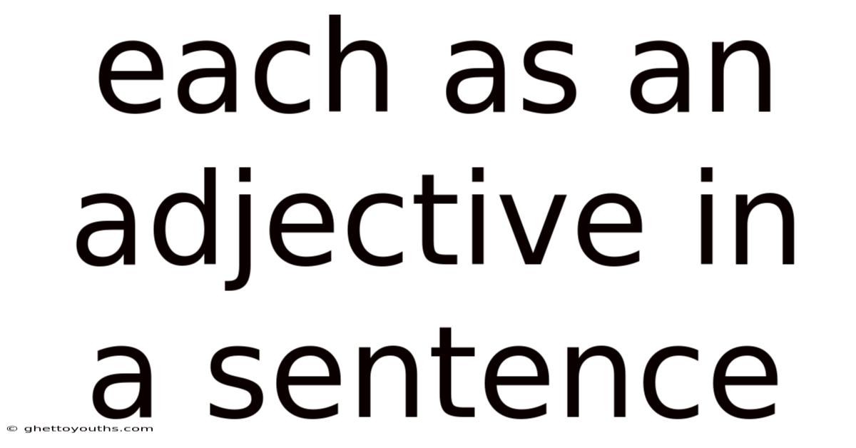 Each As An Adjective In A Sentence