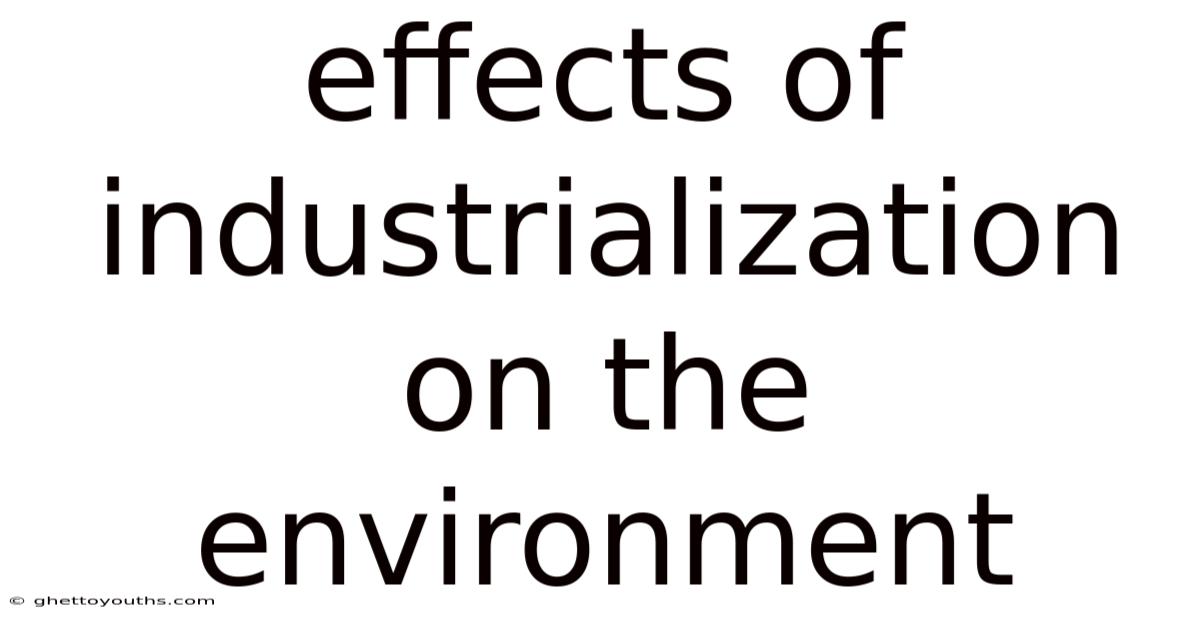 Effects Of Industrialization On The Environment